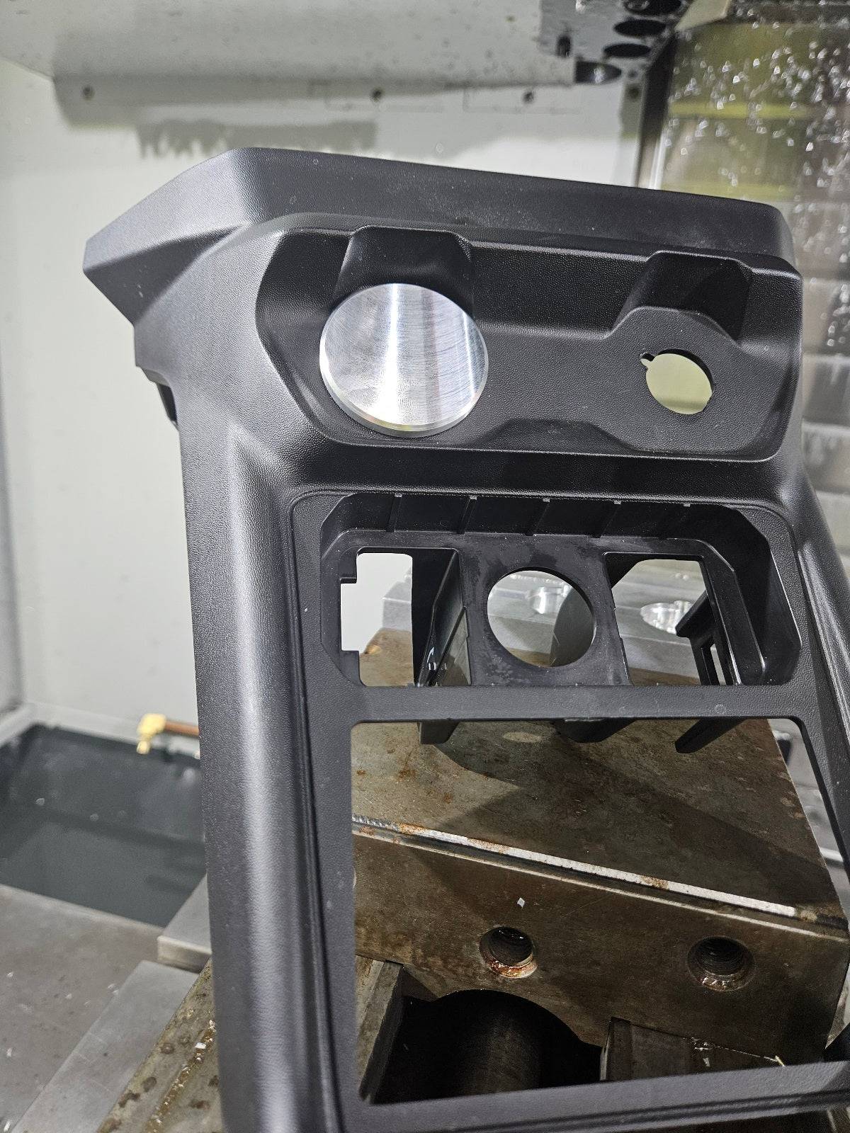 Billet Push to start button for maverick r, flat design, front in dash piece.