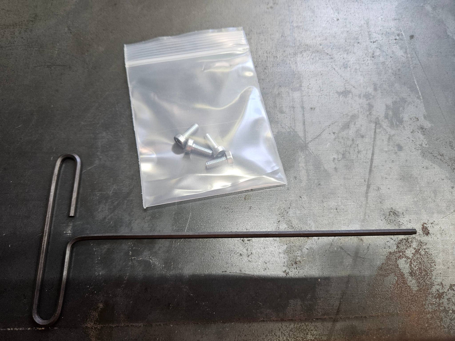 Billet Rugged Radio Cover Hardware including 4 m4 x 10 socket head cap screws and looped T-Handle hex key