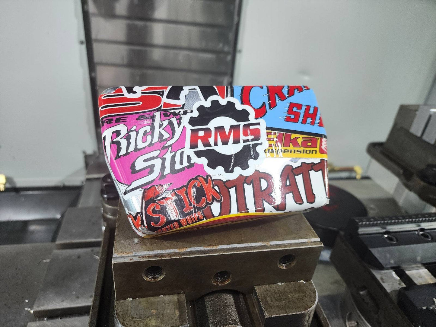 Billet Rugged Radio Cover No Logo, with sticker bomb of old school off road stickers