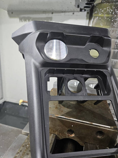 Billet Push to start button for maverick r, flat design, front in dash piece.