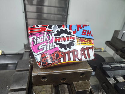 Billet Rugged Radio Cover No Logo, with sticker bomb of old school off road stickers